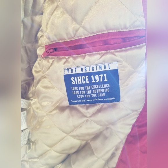 Football Jacket 49ers Starter Large Rare Snap Up Red Gold Winter Coat Shiny - Picture 7 of 15